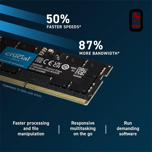 رم لپ تاپ CRUCIAL CL46 16GB DDR5-5600